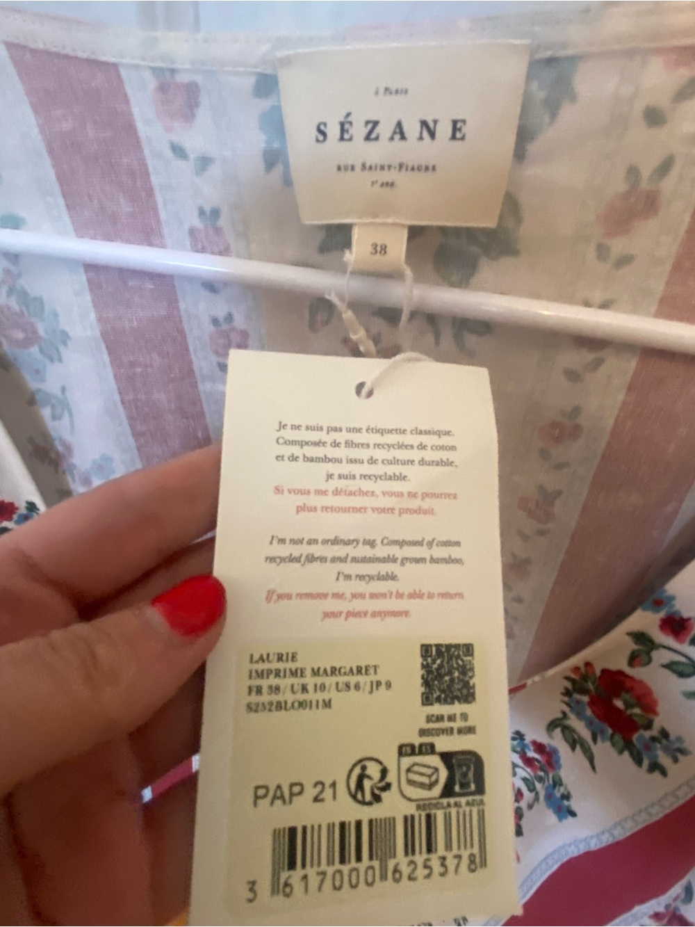 Sezane Laurie Blouse - Size 6 - Picture 4 of 4